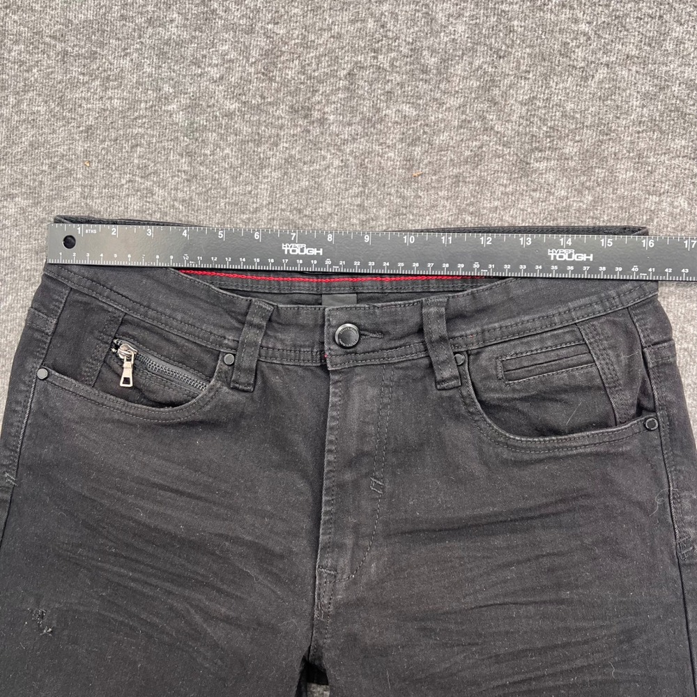 Steve's Jeans Mens Black Distressed Slim Straight Denim Pants 32 Casual urban - Picture 10 of 13